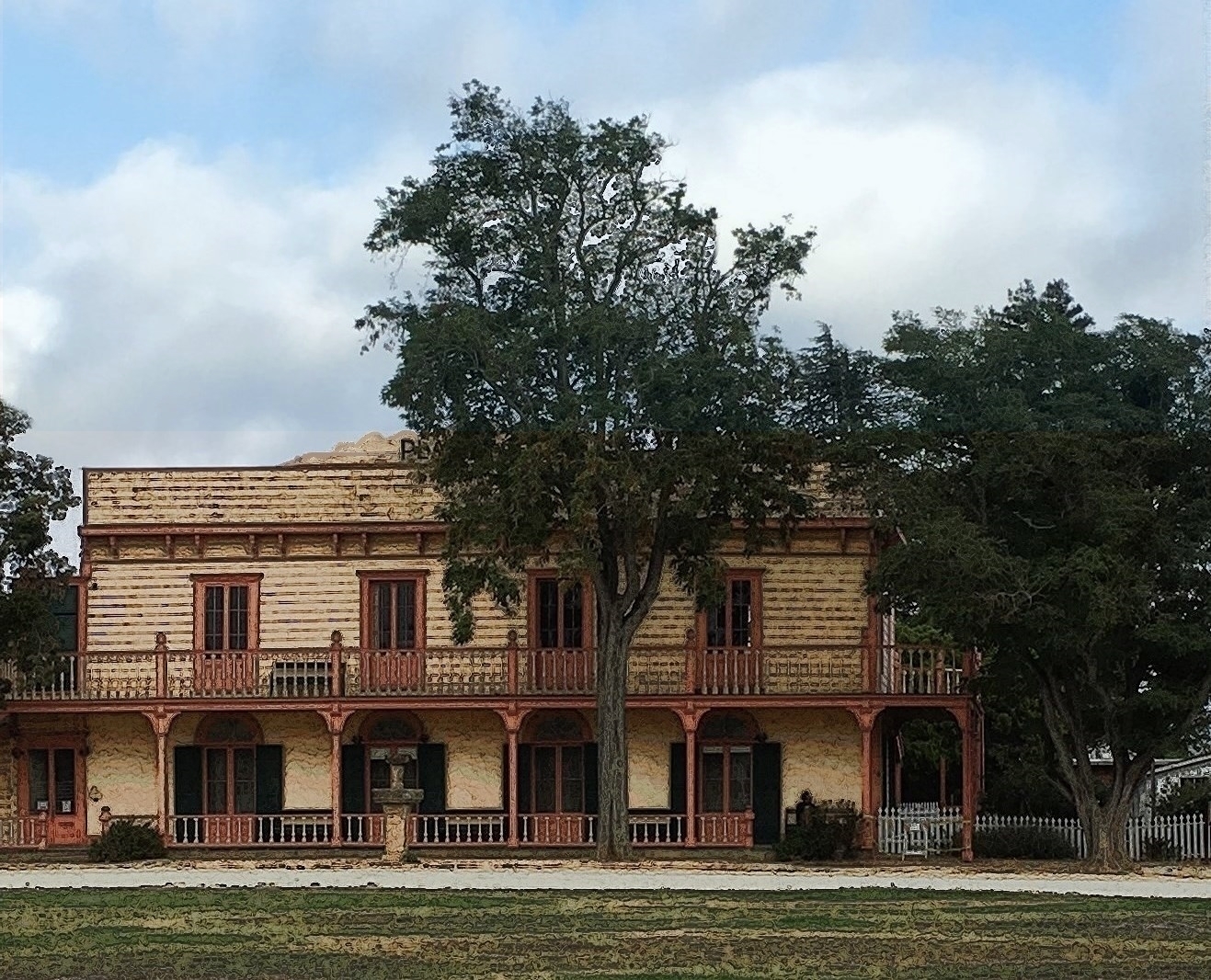 Zanetta House Plaza Hall in San Juan Bautista State Historic Park in San Juan Bautista California